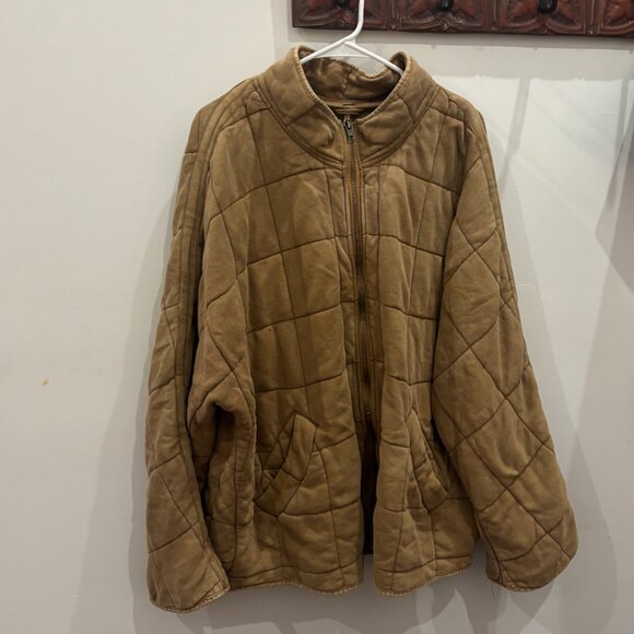 Free People Dolman Quilted Knit Jacket in Champagne - Picture 5 of 7